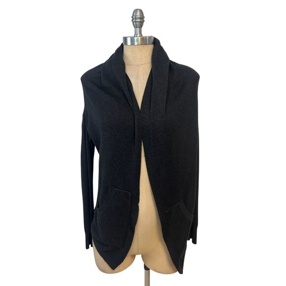Lululemon Charcoal Black Cardigan Sweater With Open Front & Pockets Women Small - Picture 1 of 5